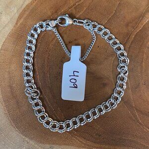 James Avery Light Double Curb Charm Bracelet, Size S/M, Sterling Silver